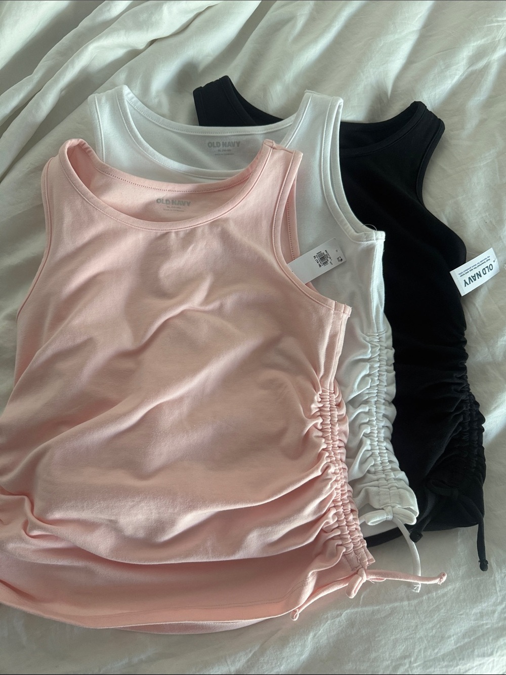 Old Navy Kids XL (14-16)  Tank Tops Trio — Pink, White & Black